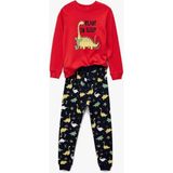 Koton Erkek Bebek Dinozor Baskılı Pamuklu Eşofman Takımı - Kırmızı - 18 - 24 Ay
