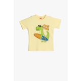 Koton Erkek Bebek Dinozorlu Tisort Kisa Kollu Bisiklet Yaka Pamuklu