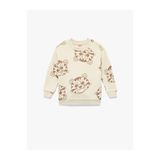 Koton Erkek Bebek Kaplan Baskılı Uzun Kollu Bisiklet Yaka Sweatshirt, Ekru Desenli, 12-18 Ay