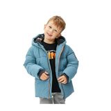 Koton Erkek Bebek Kapşonlu Şişme Mont Fermuarlı Peluş Astarlı - Mavi - 9 - 12 Ay