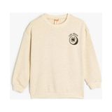 Koton Erkek Bebek Nakış Detaylı Uzun Kollu Bisiklet Yaka Pamuklu Sweatshirt - 4 - 5 Yaş - Ekru