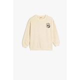 Koton Erkek Bebek Nakış Detaylı Uzun Kollu Bisiklet Yaka Pamuklu Sweatshirt
