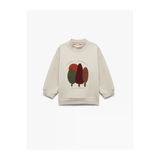 Koton Erkek Bebek Nakışlı Uzun Kollu Şardonlu Dik Yaka Sweatshirt