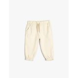 KOTON Erkek Bebek Normal Bel Beli Bağlamalı Cep Detaylı Paçası Lastikli Jogger Pantolon, Bej (052), 4/5 Ay