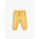 KOTON Erkek Bebek Normal Bel Beli Bağlamalı Cep Detaylı Paçası Lastikli Jogger Pantolon, Hardal (197), 12/18 Ay