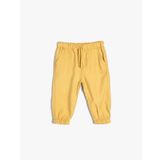 KOTON Erkek Bebek Normal Bel Beli Bağlamalı Cep Detaylı Paçası Lastikli Jogger Pantolon, Hardal (197), 3/4 Ay