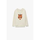 Koton Erkek Bebek Pamuklu Uzun Kollu Bisiklet Yaka Kaplan Baskılı Sweatshirt