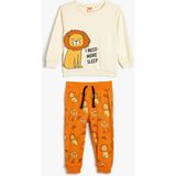 Koton Erkek Bebek Pijama Takımı - Ekru - 3 - 4 Yaş