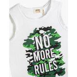 Koton Erkek Çocuk Atlet Beyaz 7 - 8 Yaş No More Rules Desenli Rahat Stil
