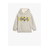 Koton Erkek Çocuk Batman Kapşonlu Sweatshirt Lisanslı Uzun Kollu Şardonlu