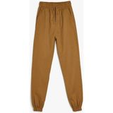 Koton Erkek Çocuk Beli Bağlamalı Cep Detaylı Pamuklu Jogger Pantolon - 5 - 6 Yaş - Camel