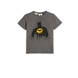 KOTON Erkek Çocuk Bisiklet Yaka Kısa Kollu Batman Baskılı Tişört, Antrasit (931), 9/10 Yaş