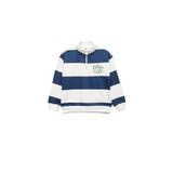 Koton Erkek Çocuk Dik Yaka Uzun Kollu Yarım Fermuarlı Oversize Sweatshirt, Ekru Çizgili, 4-5 Yaş