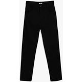 Koton Erkek Çocuk Dokuma Pantolon Normal Bel Düz Desenli Casual Model 4 Cep - 4 - 5 Yaş - Siyah