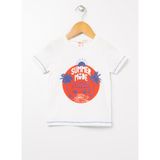 Koton Erkek Çocuk Ekru Baskılı T-Shirt Kısa Kol Bisiklet Yaka Günlük Kullanım İçin Rahat Kesim - 18 - 24 Ay