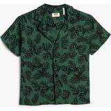 Koton Erkek Çocuk Floral Desenli Kısa Kollu Gömlek Günlük Stil Tek Cep Detaylı - 11 - 12 Yaş - Yeşil
