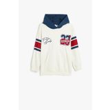 Koton Erkek Çocuk Kapşonlu Sweatshirt Uzun Kollu Kolej Baskılı Pamuklu