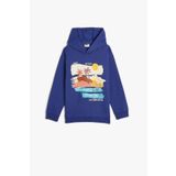 Koton Erkek Cocuk Kapsonlu Sweatshirt Uzun Kollu Tropik Baskili Sardonlu