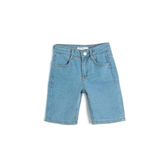 Koton Erkek Çocuk Kot Şort Bermuda Cepli Pamuklu - Slim Fit Beli Ayarlanabilir Lastikli Açık İndigo, 11/12 Yaş