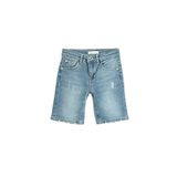 Koton Erkek Çocuk Kot Şort Cepli Destroylu Pamuklu - Skinny Jean Beli Ayarlanabilir Lastikli Lacivert, 9/10 Yaş