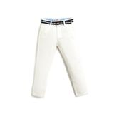 Koton Erkek Çocuk Kumaş Pantolon Slim Fit Kemerli Cepli, Beyaz (000), 4/5 Yaş