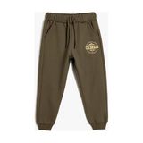 Koton Erkek Çocuk Normal Bel Regular Kalıp SWEAT BOTTOMS Rahat Eşofman Pantolonu - 6 - 7 Yaş - Haki