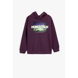 Koton Erkek Çocuk Oversize Kapşonlu Sweatshirt Baskı Detaylı Uzun Kollu