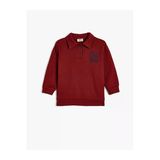 Koton Erkek Çocuk Oversize Polo Sweatshirt Uzun Kollu İşleme Detaylı Düğmeli