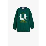 Koton Erkek Çocuk Oversize Sweatshirt Kolej Baskılı Bisiklet Yaka Pamuklu