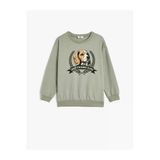 Koton Erkek Çocuk Oversize Sweatshirt Köpek Baskılı Bisiklet Yaka Uzun Kollu Pamuklu