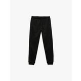 Koton Erkek Çocuk Pamuklu Beli Bağlamalı Şardonlu Basic Jogger Eşofman Altı, Siyah, 6-7 Yaş