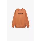 Koton Erkek Çocuk Pamuklu Uzun Kollu Bisiklet Yaka Baskılı Şardonlu Oversize Sweatshirt