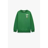 Koton Erkek Çocuk Pamuklu Uzun Kollu Bisiklet Yaka Baskılı Şardonlu Sweatshirt