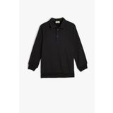 Koton Erkek Çocuk Polo Yaka Sweatshirt Uzun Kollu Düğme Detaylı Pamuklu