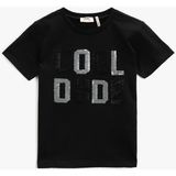 Koton Erkek Çocuk Pullu T-Shirt Kısa Kollu Bisiklet Yaka Pamuklu - 4 - 5 Yaş - Siyah