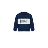 Koton Erkek Çocuk Şardonlu Baskılı Uzun Kollu Fermuar Detaylı Dik Yaka Oversize Sweatshirt, Lacivert, 5-6 Yaş