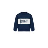 Koton Erkek Çocuk Şardonlu Baskılı Uzun Kollu Fermuar Detaylı Dik Yaka Oversize Sweatshirt, Lacivert, 7-8 Yaş