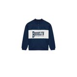 Koton Erkek Çocuk Şardonlu Baskılı Uzun Kollu Fermuar Detaylı Dik Yaka Oversize Sweatshirt, Lacivert, 9-10 Yaş