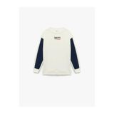 Koton Erkek Çocuk Şardonlu Renk Kontrastlı Uzun Kollu Bisiklet Yaka Baskılı Oversize Sweatshirt