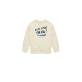 Koton Erkek Çocuk Şardonlu Uzun Kollu Bisiklet Yaka Pamuklu Baskılı Sweatshirt, Ekru, 9-10 Yaş
