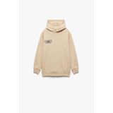 Koton Erkek Çocuk Şardonlu Uzun Kollu Pamuklu Baskılı Oversize Kapşonlu Sweatshirt