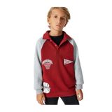Koton Erkek Çocuk Sweatshirt, Polo Yaka, İşleme Detaylı, Düğmeli, Uzun Kollu, Bordo, 11-12 Yaş