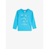 Koton Erkek Çocuk Uzun Kollu Bisiklet Yaka Yazılı Baskılı T-Shirt