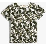 Koton Erkek Çocuk Yaparak Baskılı Kısa Kollu Tişört Pamuklu - 3 - 4 Yaş - Haki