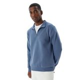 Koton Erkek Dik Yaka Yarım Fermuarlı Uzun Kollu Sweatshirt S Mavi (612)