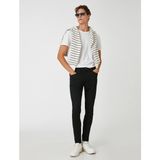 Koton Erkek Jean Pantolon Dar Paça Desenli Siyah Günlük Stil 3SAM40082ND - 031-Siyah - 29 - 30