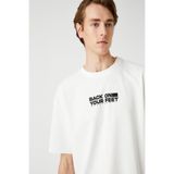 Koton Erkek Kırık Beyaz T-Shirt, 3XL Beden