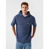 Koton Erkek Kısa Kollu Sweatshirt İşlemeli - XS - Açık İndigo