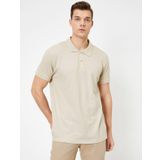 Koton Erkek Polo T-Shirt Polo Tişört,, Bej (Bej 060), S (Üretici Ölçüsü: S)