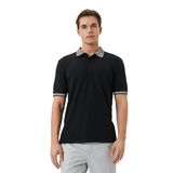 KOTON Erkek Polo Yaka Kısa Kollu Dar Kesim Tişört, Siyah (999), Xs